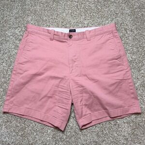 J.Crew Mens 7 Inch‎ Inseam Stretch Chino Shorts Salmon Pink Size 35 Classic Fit